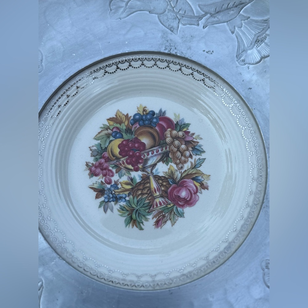 American Limoges Elegant Fruit Design Dinner Plate Vintage
